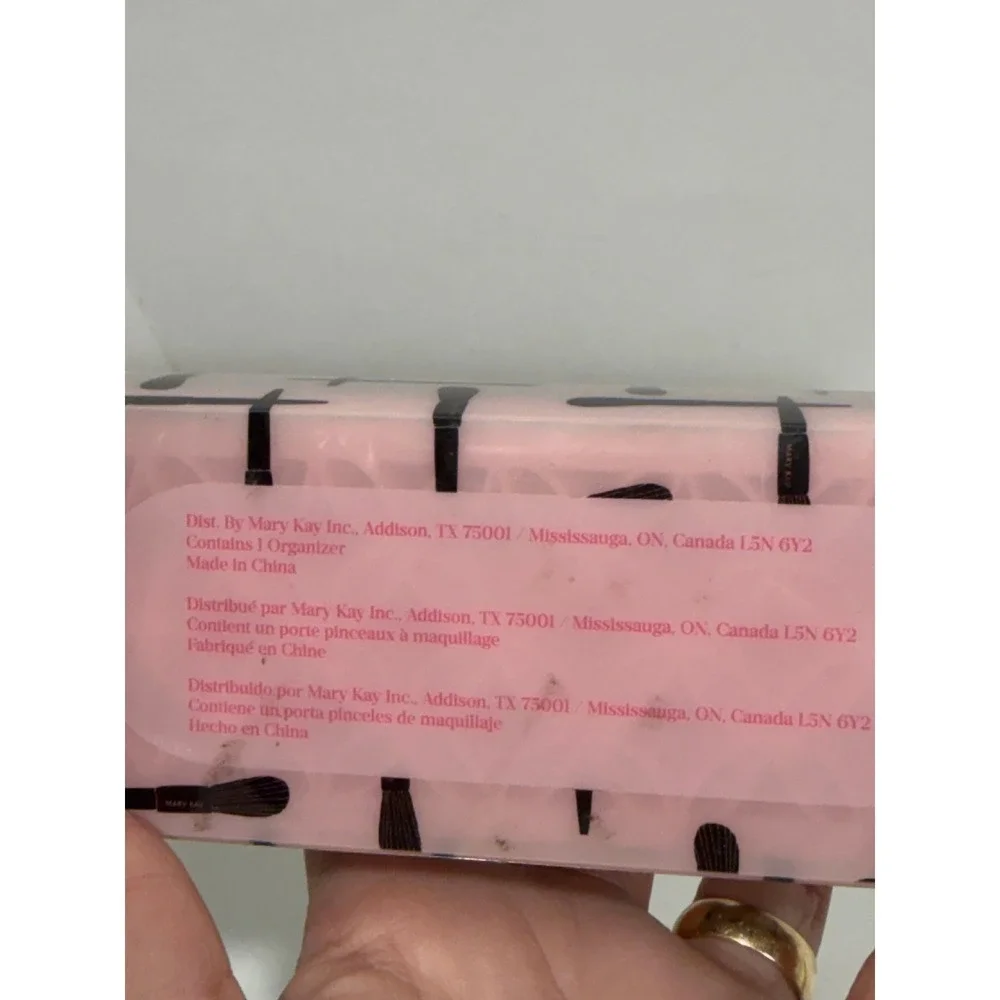 Mary Kay Brush Organizer Pink Silicone Lattice Makeup Tool Holder Black Base NEW